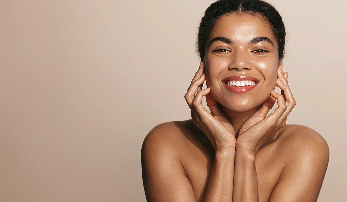 African American woman with healthy and radiant skin